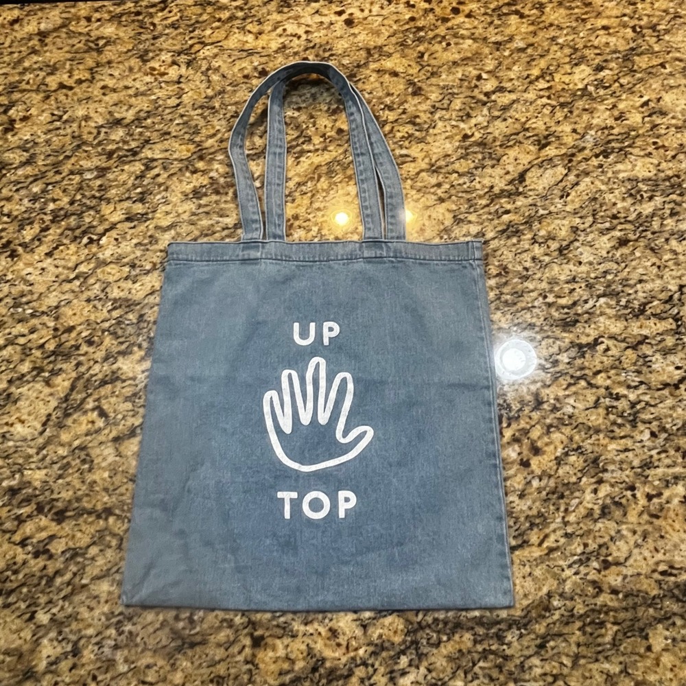 Madewell Insider Up Top Denim Tote Bag Blue Cotton Reusable Shopper Graphic Hand